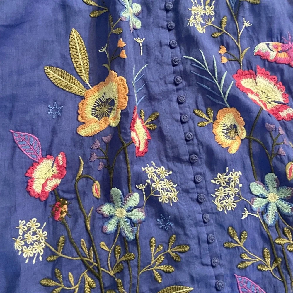 Johnny Was Embroidered Dress- Free flowing, comfortable 🌸🌺🦋 - Picture 3 of 13